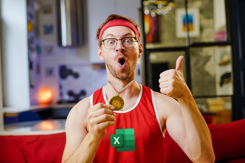 Champion d'Excel avec une médaille